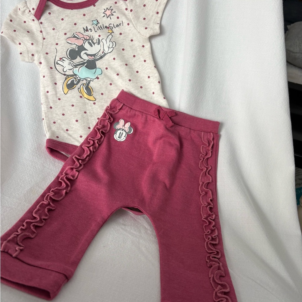 Disney Baby Wishes & Dreams Outfit with Maroon Trim